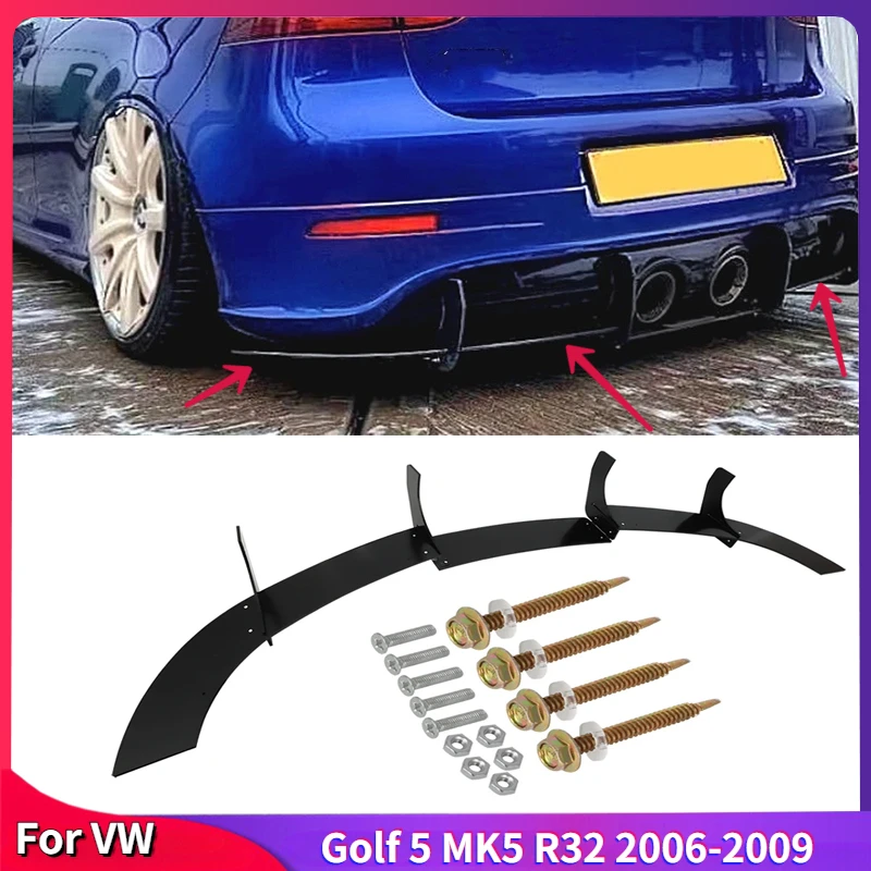 For VW Golf 5 MK5 R32 2006-2009 Rear Bumper Lip Diffuser Spoiler ...