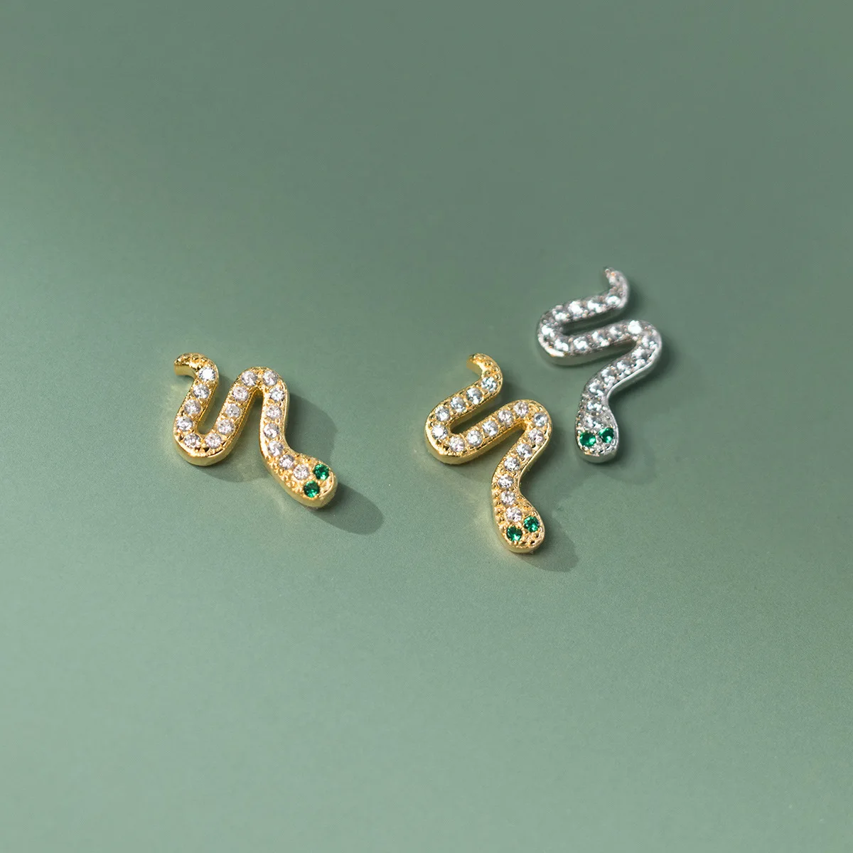 

925 Sterling Silver Zircon Snake Stud Earrings For Women Wedding Luxury Piercing Jewelry Accessories Free Delivery Jewellery