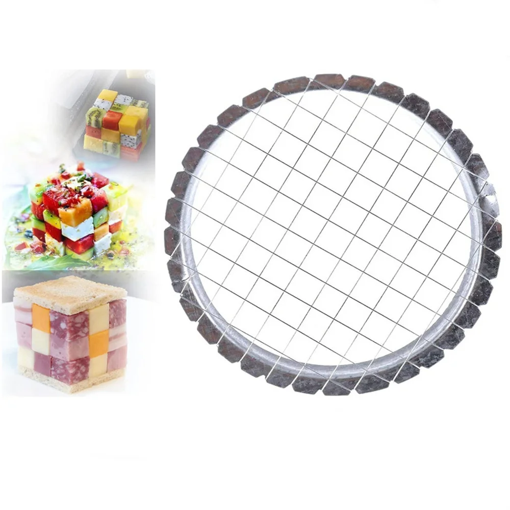 Description Picture 6 of itemStainless Steel Egg Slicer Cutter Mesh Grid Vegetable Fruit Chopper For Salad Dessert Potato Cube Grid Cutting Kitchen Gadgets