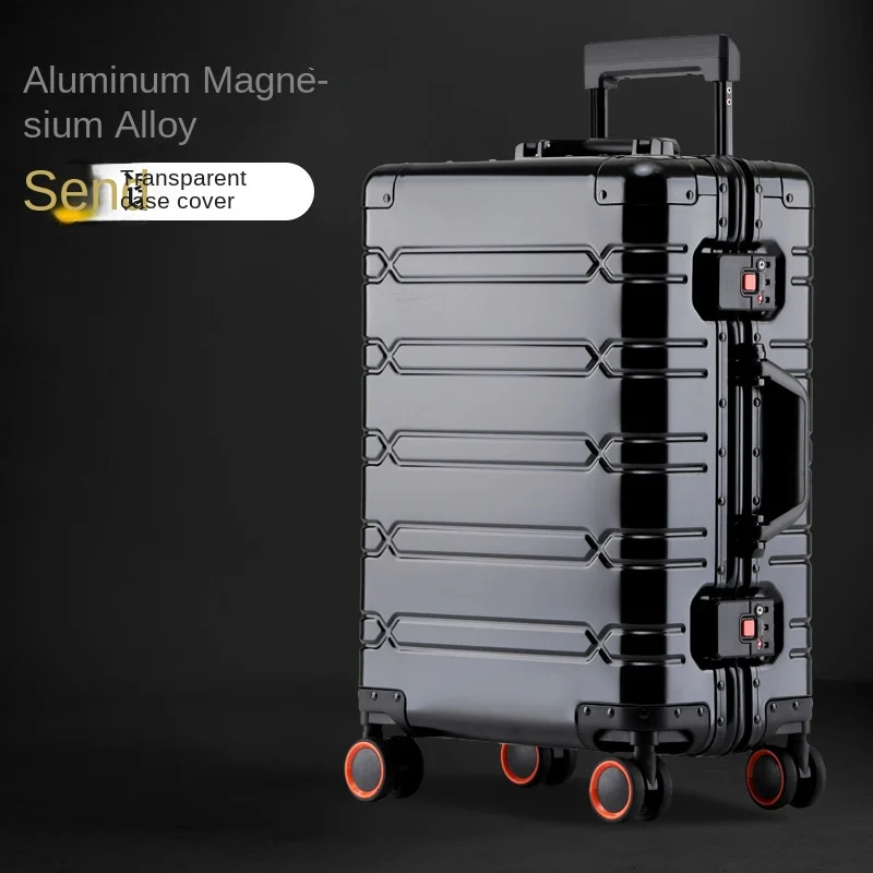 All aluminum magnesium alloy, all metal, large size, large capacity, high aesthetic value, business travel, anti drop and anti w
