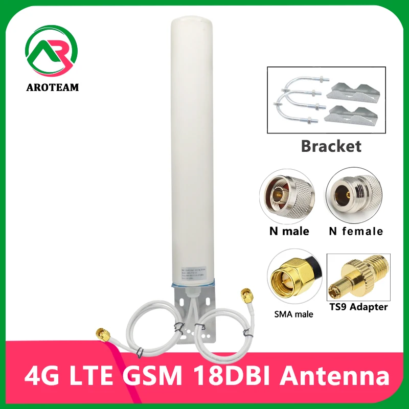 

Dual Band 4G LTE 3G GSM WiFi 18dbi Antenna Outdoor Waterproof for Router Aerial Communication Antennas with N female RP SMA TS9