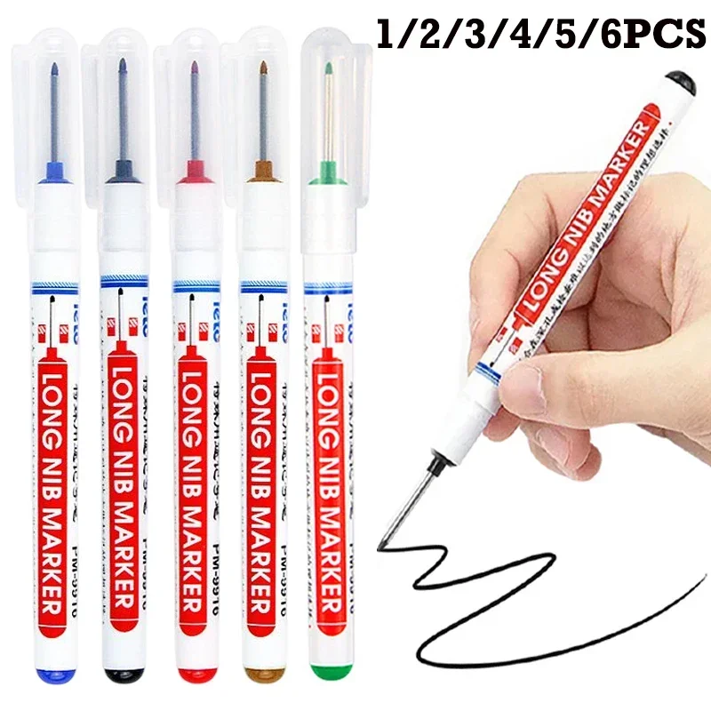 Construction Marker Pen 20Mm Line Marker tag Markers Pen Double Nib Long  Head Marker Deep Hole