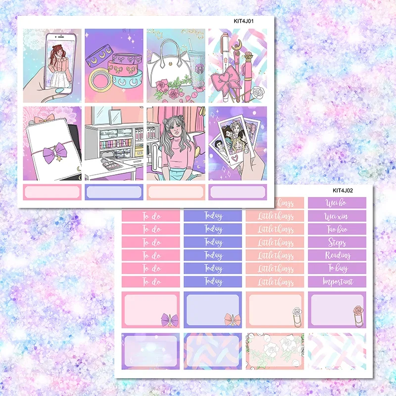 

Dream Lovely Girl Weekly Plan label is Suitable For ERIN CONDREN HP European American Style Decorative Sticker DIY Planner