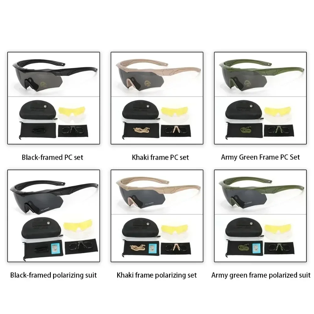 HD 3 Lens Tactical Cycling Goggles CS Airsoft Windproof Army Shooting Polarized Glasses Motorcycle Cycling Outdoor Sport polarized sports glasses polarized glasses shooting glasses polarized goggles tactical goggles safety goggles