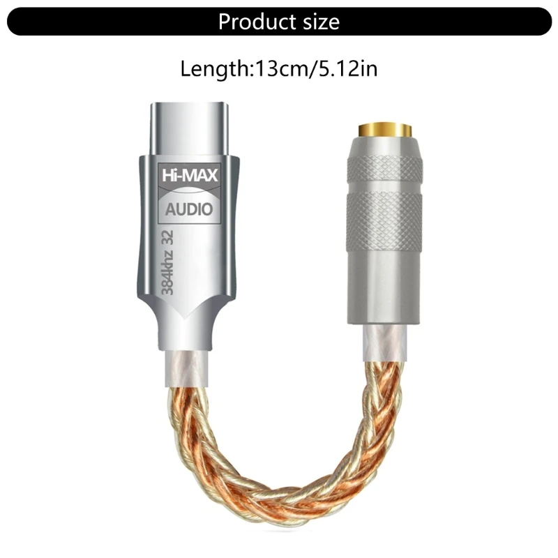 Auditory Decoding USB C to 3.5mm Headphone Amplifier TPC Digital Decoding Cable