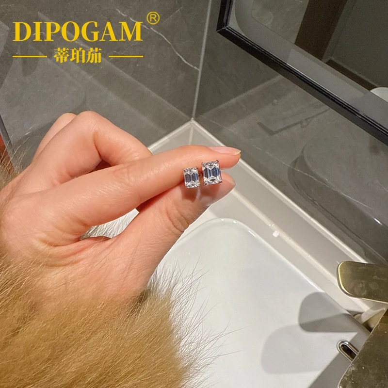 여성 남성을위한 타원형 컷 Moissanite 스터드 귀걸이 D 컬러 스파클링 다이아몬드 귀 스터드 파티 쥬얼리 선물
