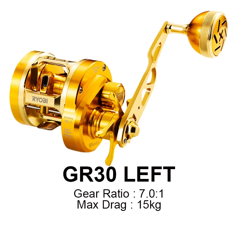 RYOBI VARIUS ベイトリール ゴールド 左巻き Amazon | リョービ(RYOBI) バリウス リール GR30 (左ハンドルor