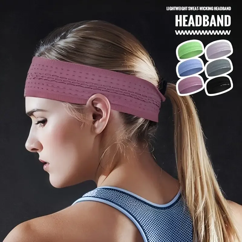 1pc Sport Headbands for Men Women Non-Slip Moisture Wicking Workout Sweatband Fitness Running Cycling Football Yoga Hairband