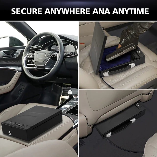 New Portable Tuya 4-in-1 Gun Safe Biometric APP/Password/Fingerprint/Key Unlock Alloy steel material Pistol Safes Box For Home 4