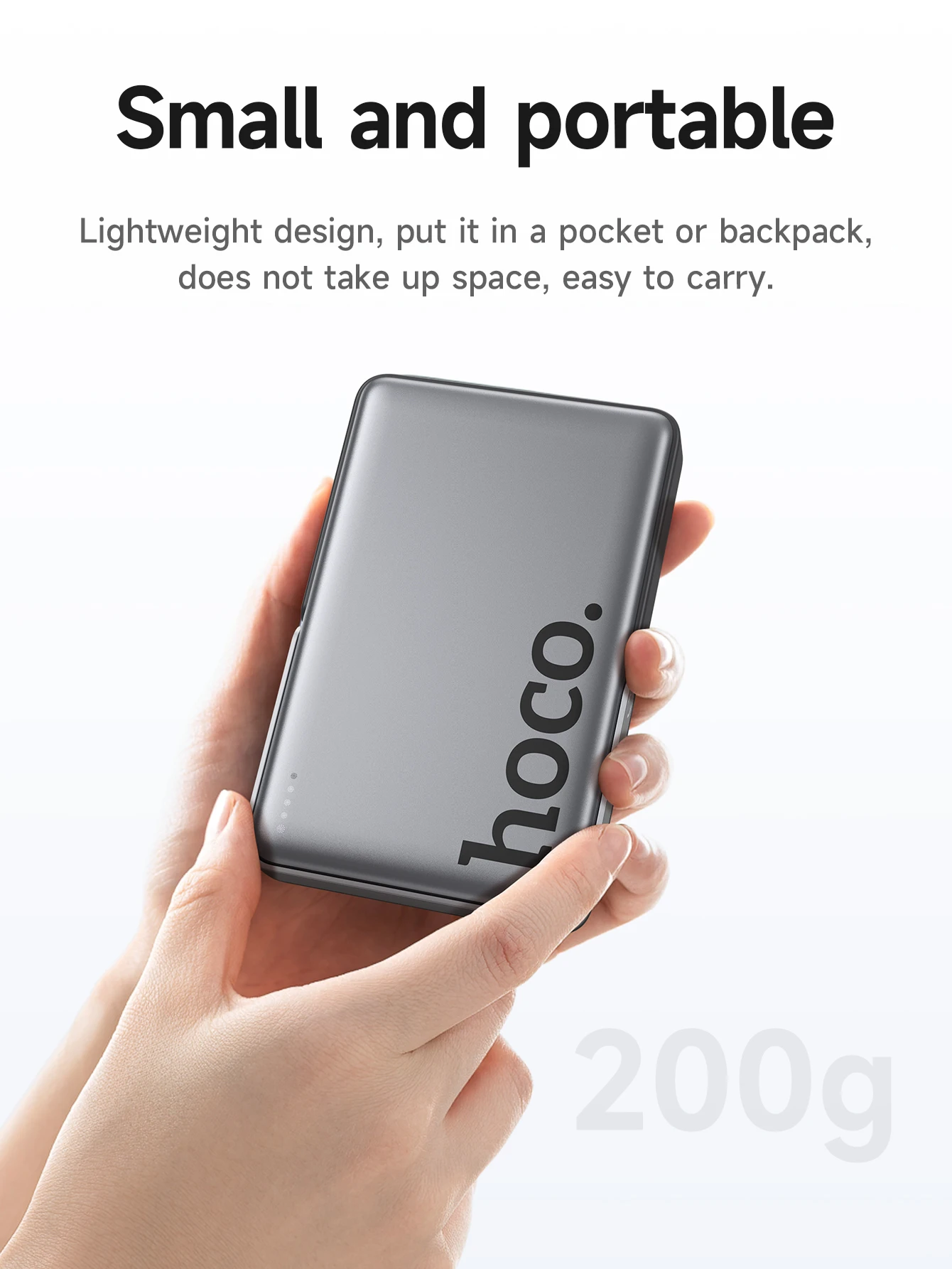 HOCO Q36A 10000mAh Magnetic Wireless Power Bank with Stand PD20W