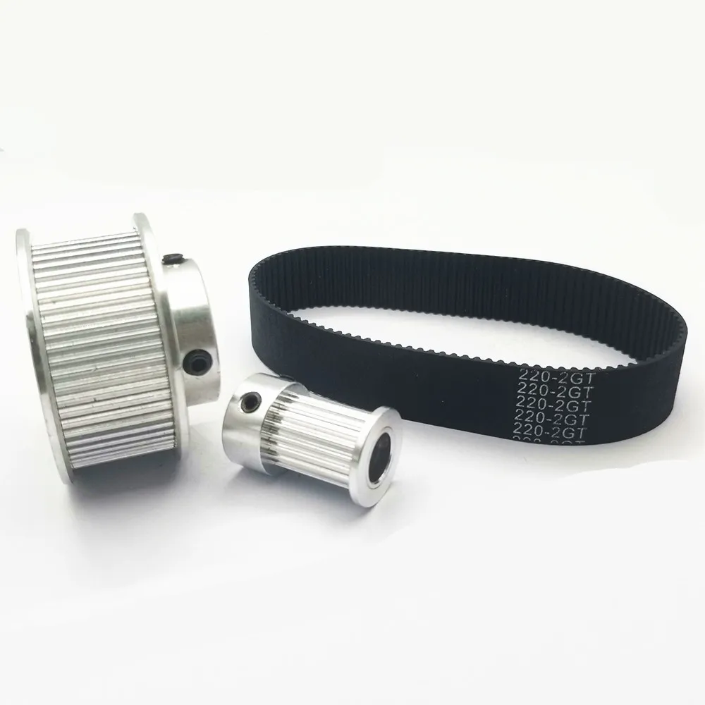 Timing Belt Pulley Fixed Pulley Timing Pulley Belt Pulley 2GT Pulley GT2 2M Synchronous Pulley Belt Kit 60Teeth 20Teeth 1:3 Reduction Ratio Mechanical Transmission Assembly Bandwidth15mm
