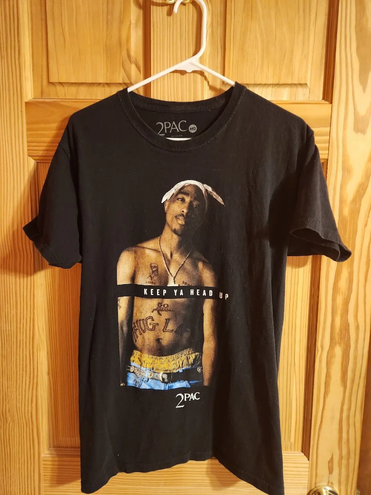 2 Pac Shakur Shaka Wear Graphic Black T-Shirt Thug Life Tupac Medium