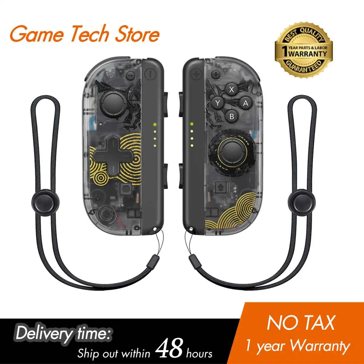 

Joypad Transparent Controllers for Switch/Lite/OLED,Replacement Controller with Dual Vibration,Wake-up Joycom Switch Controller