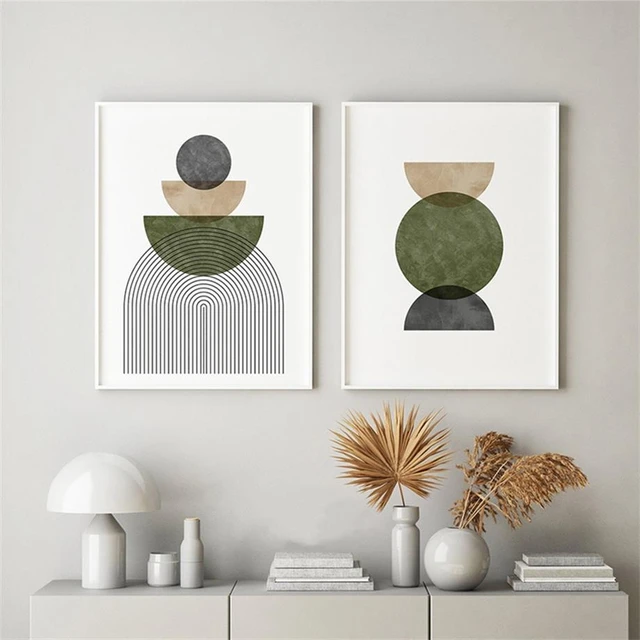 Scandinavian Geometric Wall Art Abstract Canvas Paintings Minimalism Poster  And Print Wall Pictures For Living Room Korean Decor - Painting &  Calligraphy - AliExpress