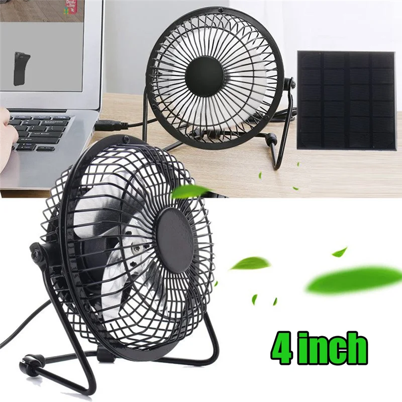 

Mini Solar Panel Powered Ventilator Fan Portable 5W 4 Inch Greenhouse Solar Exhaust Fan for Office Outdoor