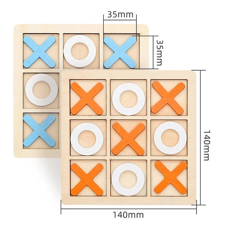 Parent-Child Interaction Wooden Board Game XO Tic Tac Toe Chess Funny Developing Intelligent Educational Toy Puzzles wooden toys