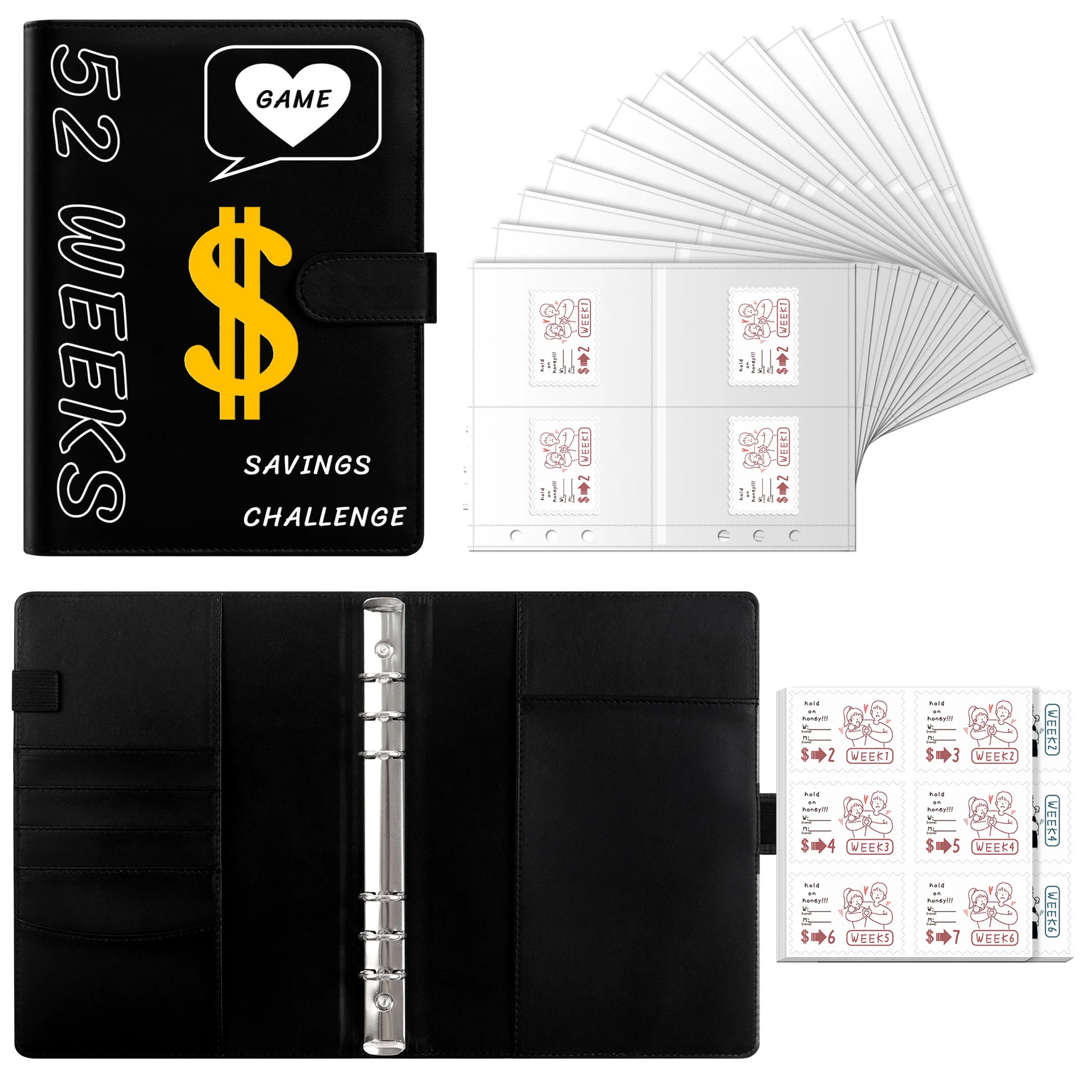 

A5 52 Week SavingsChallenge 52 Week Save Stickers Save Challenge Binder Plan Book Office stationery
