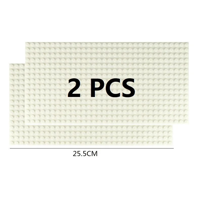 Set of 2 Classic Building Baseplates - Large Plastic Construction Block Bases