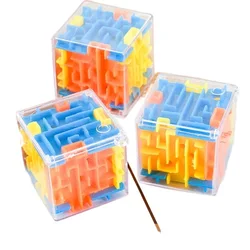 Mini jouet labyrinthe 3D, 3 pièces, perles transparentes, casse tête, balle de labyrinthe rotative, Puzzle pour enfants, Trianing d'intelligence, 2022 