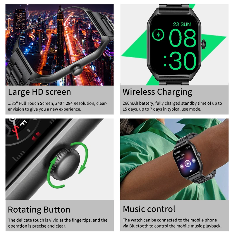 LIGE  ȭ Ʈ ġ  ð   ̾  ڵ  ͸ ð AI   H40 Smartwatch
