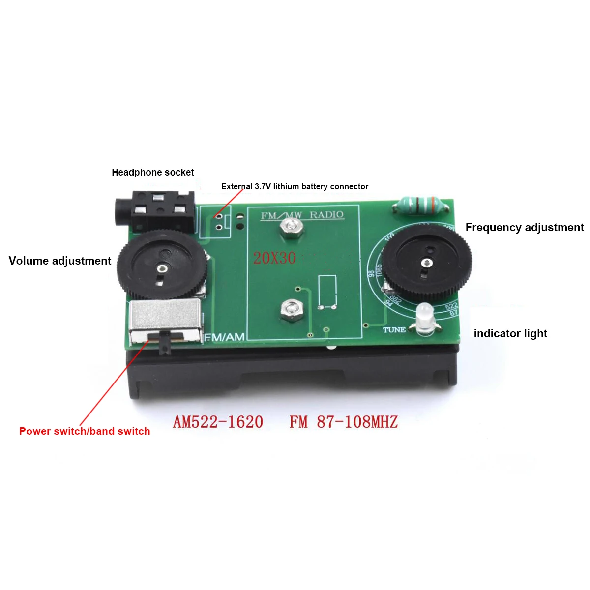 Enhanced Digital FM/AM Radio with Headphones and Medium Wave Tuning