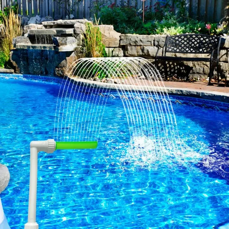 Swimming Pool Fountain Sprays Colorful LED Lights Pool Waterfall Fountains Outdoor Swimming Spa Pond Waterfall Decoration solar fountain water fountain garden pond fountain