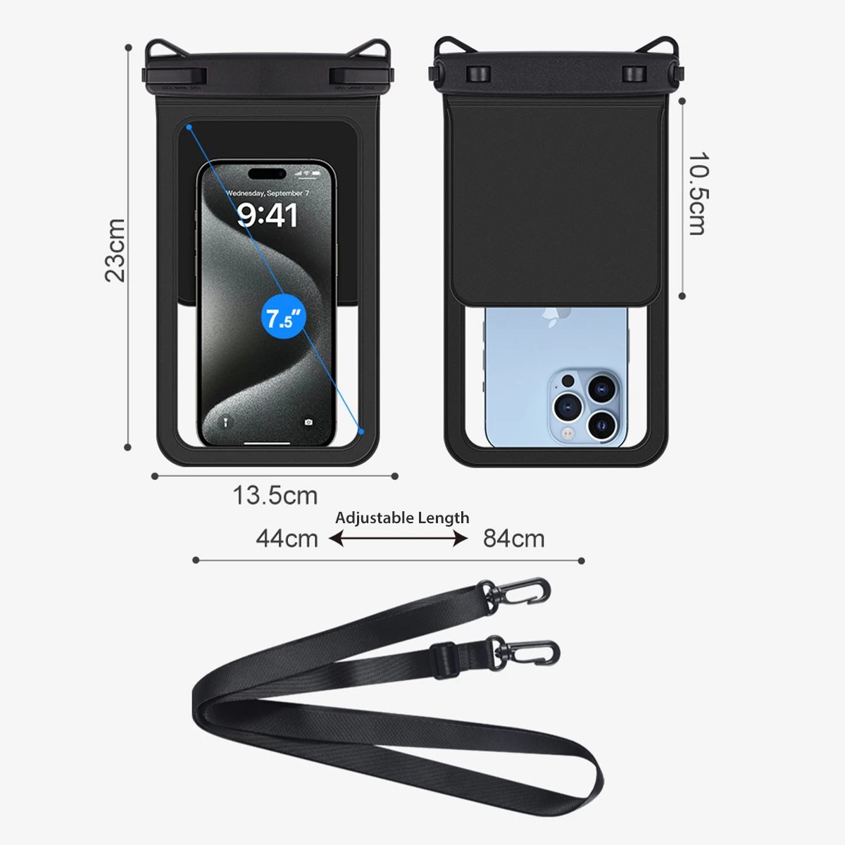 Waterproof Double Bag Phone Pouch with Lanyard - Ultimate Beach and Swimming Essentials