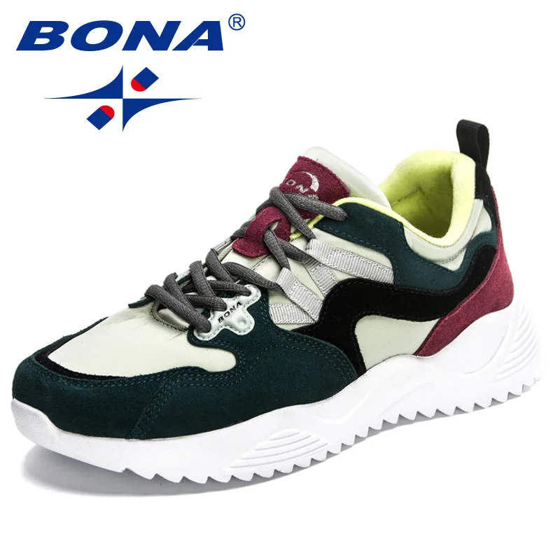 

BONA 2023 New Designers Men Fashion Breathable Lace Up Sneakers Man Flat Non-slip Walking Shoes Suede ventilate Casual Shoes