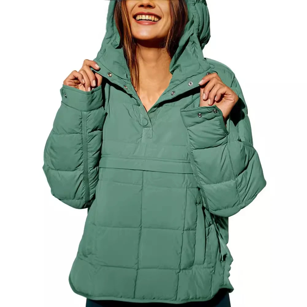Cotton Long Sleeve Hooded Parkas Women Winter Jacket