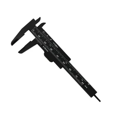 Compact Sliding Vernier Caliper with Double Scale - Ideal for Measuring Small Objects (Black)