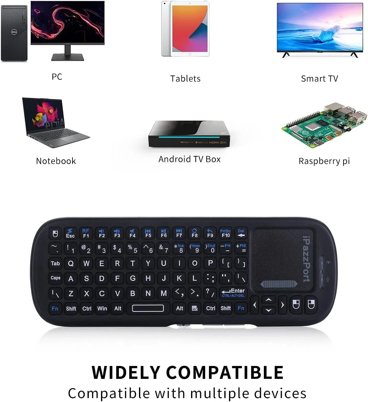 2.4G Wireless Keyboard With Touchpad Mouse Combo, Handheld Portable For Tablet/laptop/notebook/ Android TV Box/PC_voghion.com