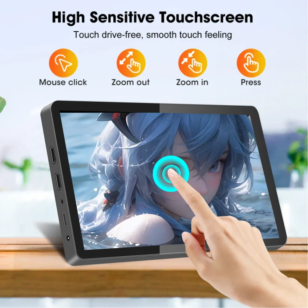 Portable LED Display 7/8 inch Touch screen HD Small Built-in Speaker Laptop Xbox PS4/5 switch