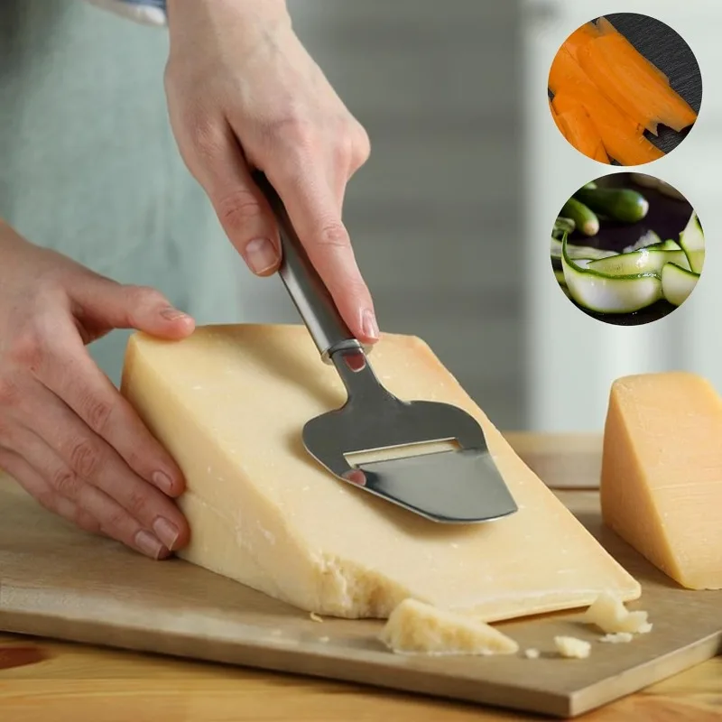 Stainless Steel Cheese Slicer & Cutter - Multi-Functional, Dishwasher Safe for Kitchen, Cooking, Deli &Food Preparation (Silver)