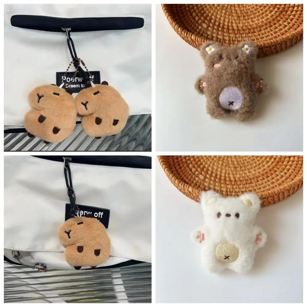 

Cartoon Squeeze Bear Plush Keychain Lovely Toys Soft Plush Stuffed Toys Plush Stuffed Keyring Squeak Bear Pendant Couple