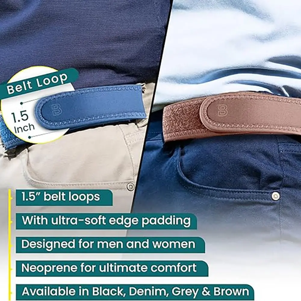 Buckle-Free Elastic Belt For Ostomy Bag Back Pain Wheelchair Fits 1.5 Inch Belt Loops elastic belt pants