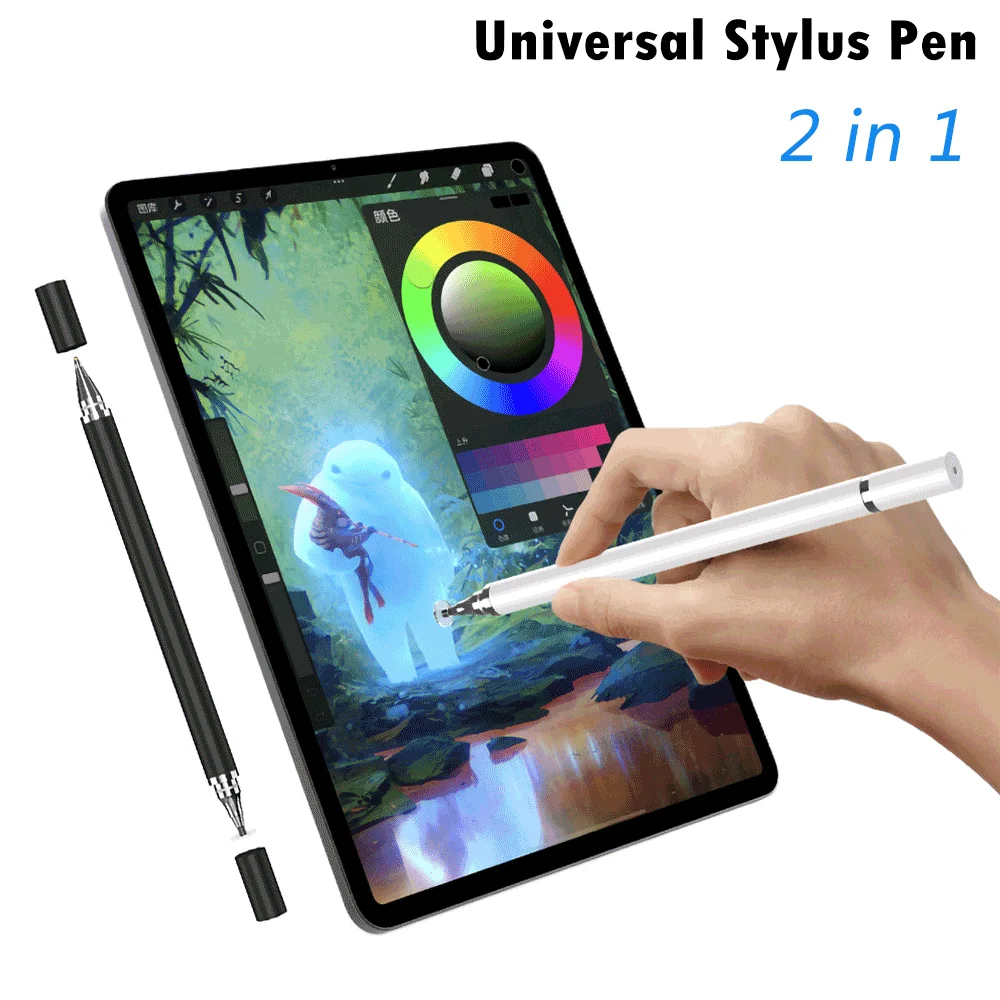 2 In 1 Universal Stylus Pen for Android Smartphone IOS iPhone iPad Tablet Drawing Pens