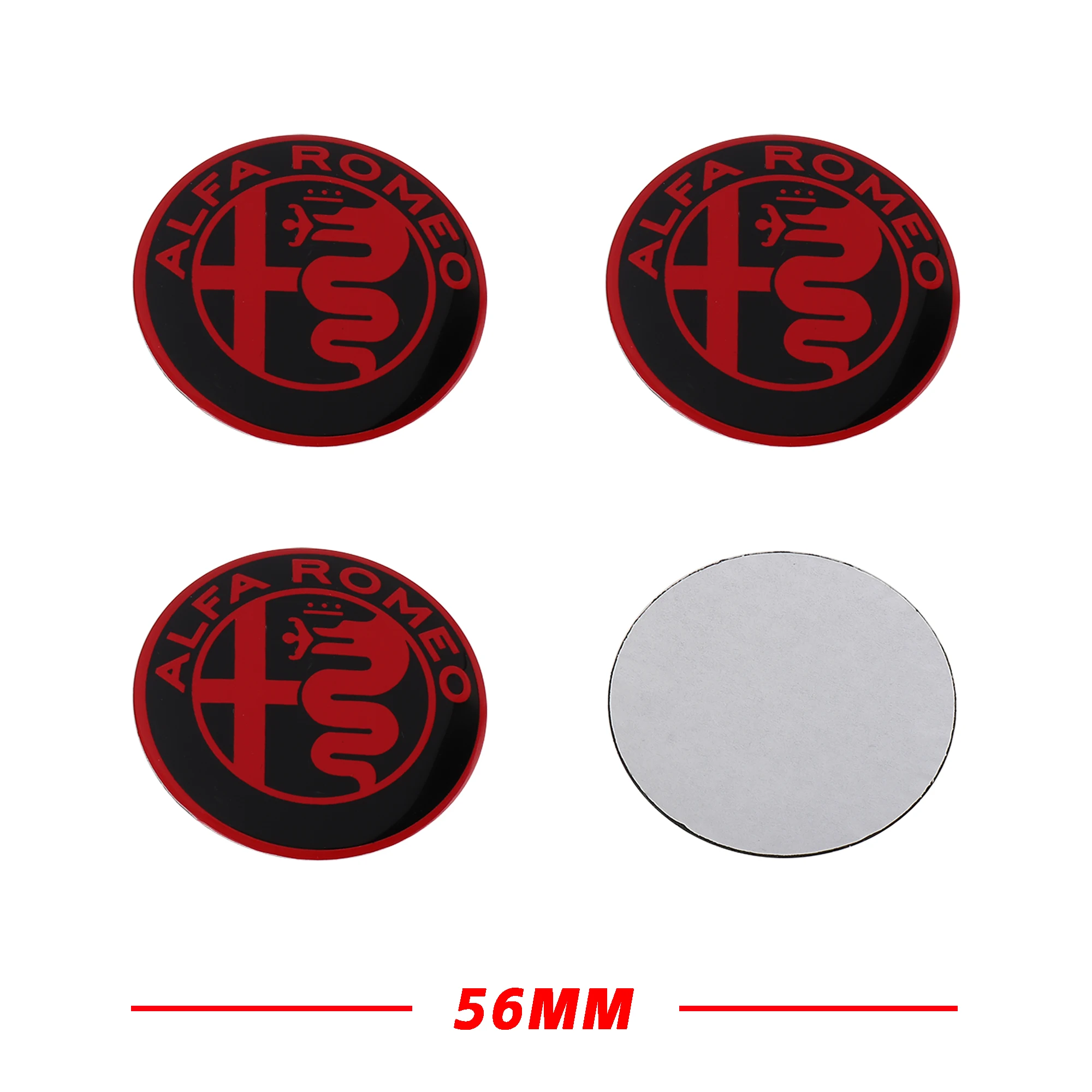 Set of 4 Sport Wheel Center Hub Cap Stickers - 56mm Auto Accessories