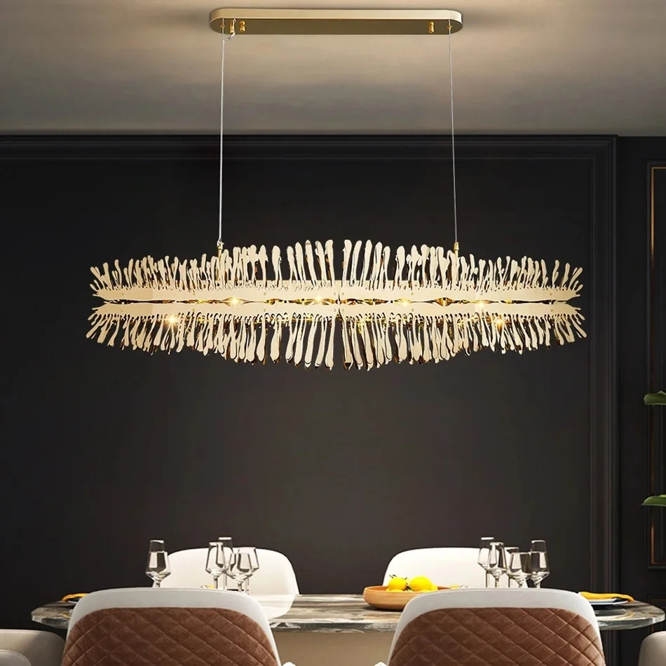 

Modern LED chandelier for dining room creative design gold hanging light fixture luxury kitchen island suspension lamp