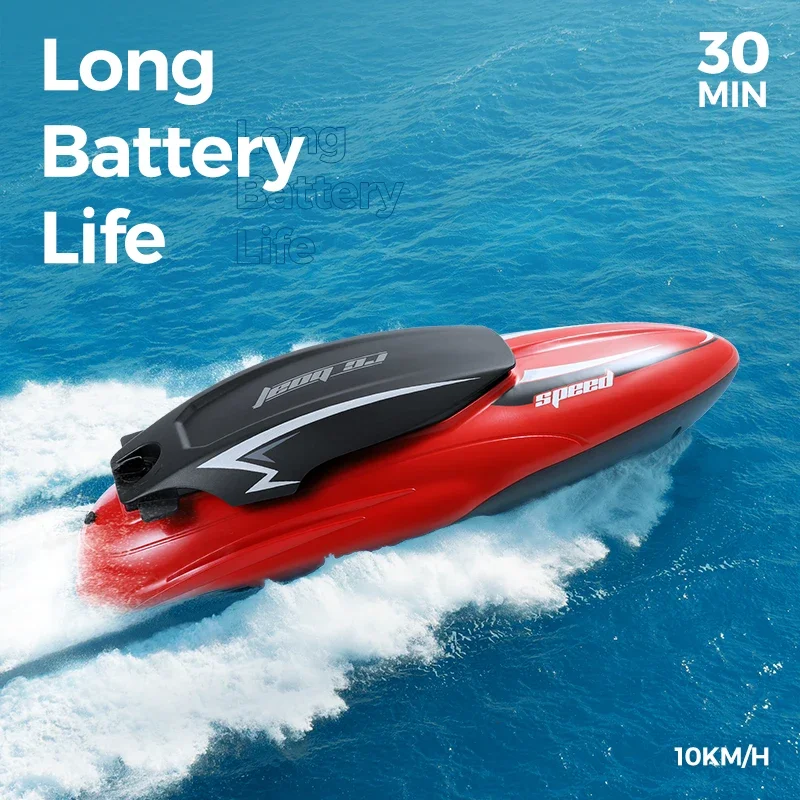 2.4G RC High Speed Boat With Storage Bag 4CH Remote Control Ship 33CM 10KM/H Dual Motor Outdoor Water Races Game Kids Toys Gift 2
