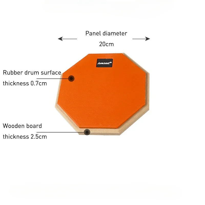 8 Inch Rubber Wooden Dumb Drum Practice Training Drum Pad Percussion Instruments Accessories For Music Lover Jazz Drums Exercise