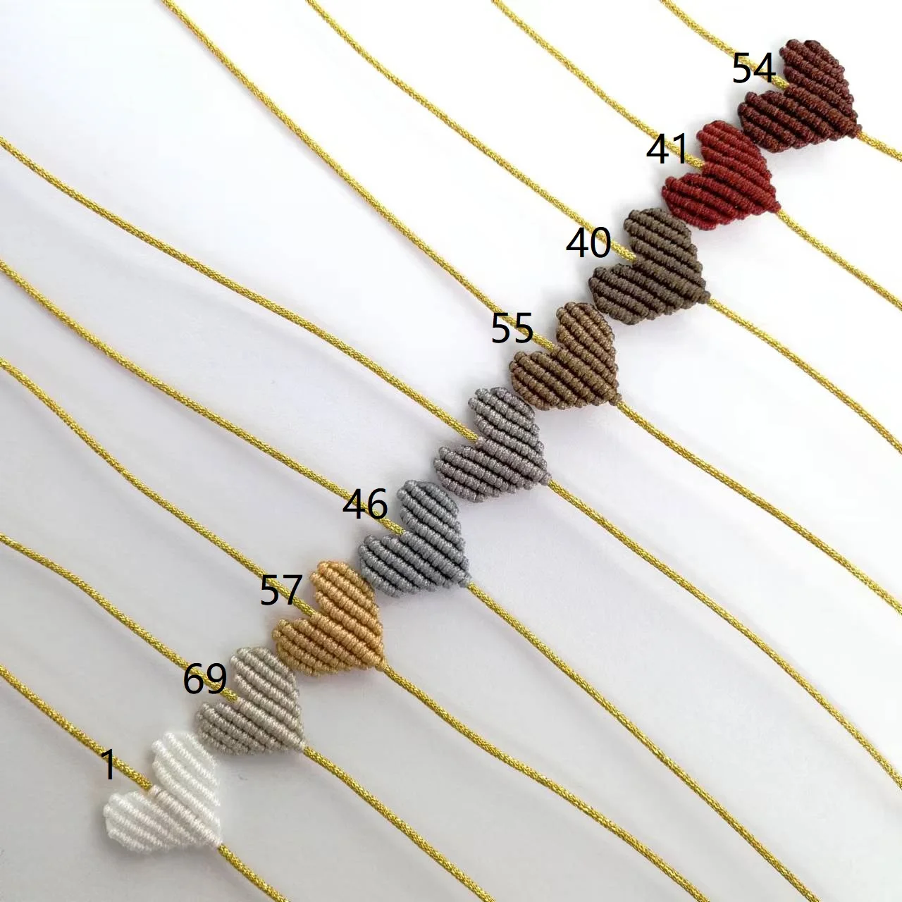 Bracelet Tressé en Forme de Cœur de Bohème, 75 Couleurs Bonbons, Arc-en-Ciel, Porte-Bonheur, Fil Simple, Bijoux Faits à la Main, Meilleur Cadeau