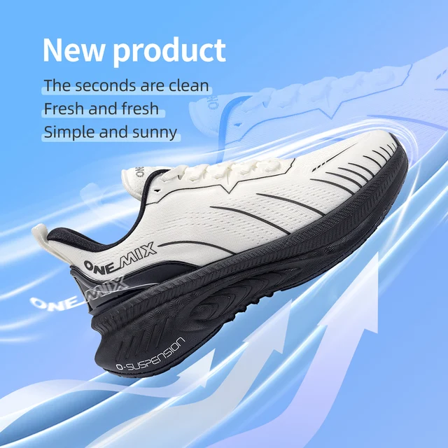ONEMIX New Cushioning Running Shoes For Men Suitable Heavy Runners Lace Up Sports Women Non-slip Outdoor Athletic Male Sneakers 5