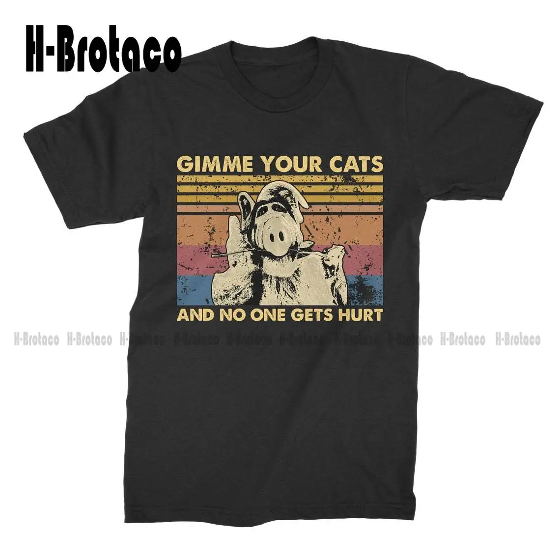 

Винтажная футболка с надписью Gimme Your кошки и никто не пострадает, футболка на заказ, Подростковая футболка унисекс с цифровой печатью, женская футболка