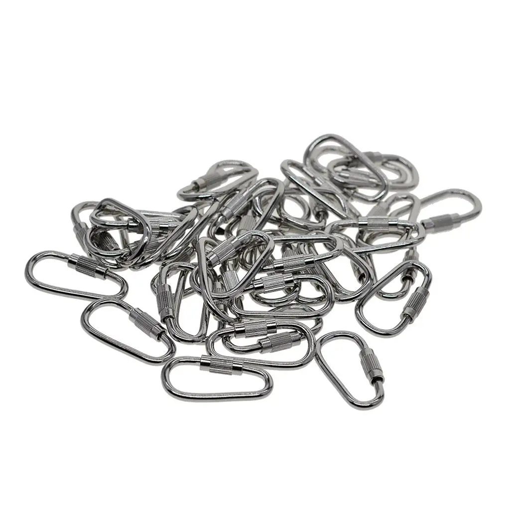 50pcs Keychain Key Brass Screw Locking Carabiner Bag Holder