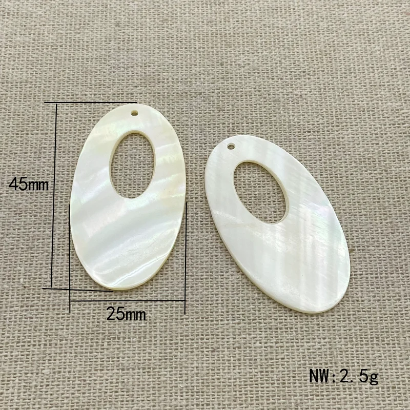 새로운 도착 45x25mm 50pcs 수제 귀걸이/목걸이에 대 한 진짜 자연 쉘 타원형 모양의 매력 DIY 쥬얼리 결과 및 구성 요소