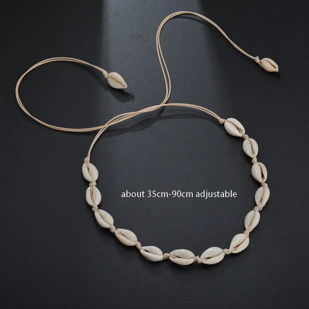 New Women Fashion Beach Sea Shell Cowrie Pendant Gold Choker Necklace Jewelry 
