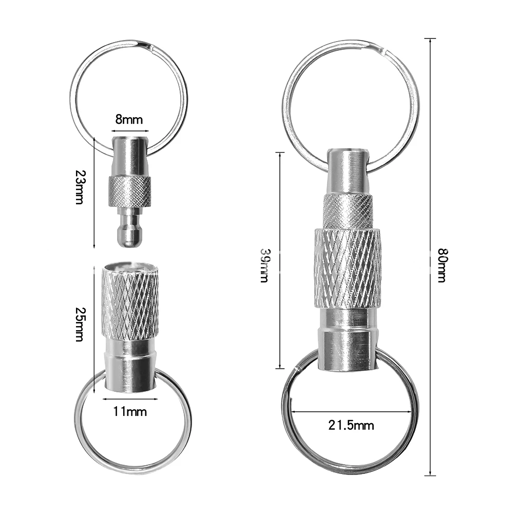 Befestigen Sie an Taschen für Outdoor-Aktivitäten ° Rotations-Schlüsselanhänger, Doppelring-Schnalle, hochfestes Aluminium, innovatives Design – Detail 10