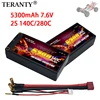 Original TERANTY 2S 7.6V 5300mAh 140C/280C Lipo Battery 1/10 Drift Racing Bigfoot Off road Hard Shell Lithium Battery HV 1