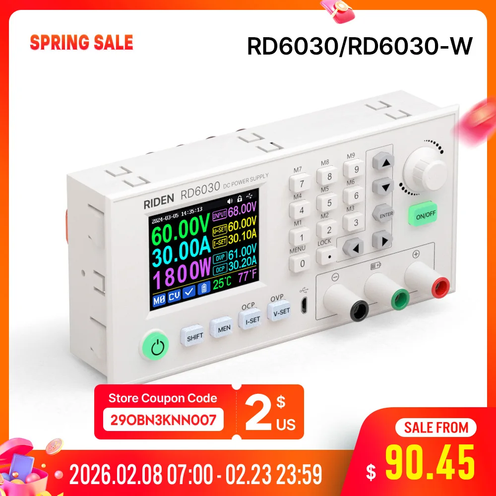 RD RD6030 RD6030W 60V 30A DC ปรับขั้นตอนลงแรงดันไฟฟ้า Bench แหล่งจ่ายไฟ Buck Converter แบตเตอรี่ชาร์จและ 1500W PSU 1