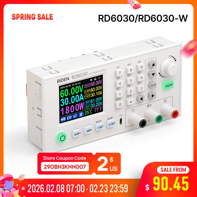 RD RD6030 RD6030W 60V 30A DC ปรับขั้นตอนลงแรงดันไฟฟ้า Bench แหล่งจ่ายไฟ Buck Converter แบตเตอรี่ชาร์จและ 1500W PSU 1